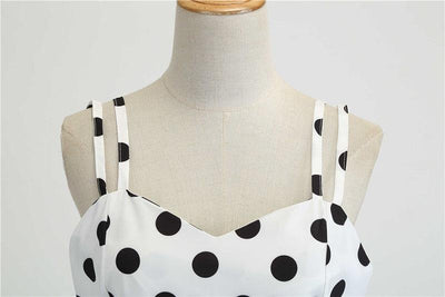 Rockabilly Sukienka Vintage W Białe Kropki