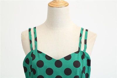 Sukienka Vintage Rockabilly Zielony Groszek