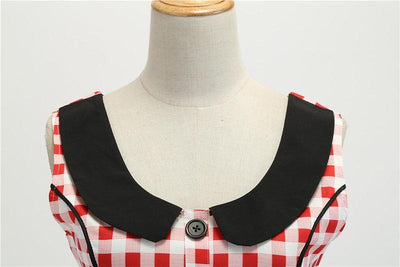 Czerwono-Biała Sukienka Vintage