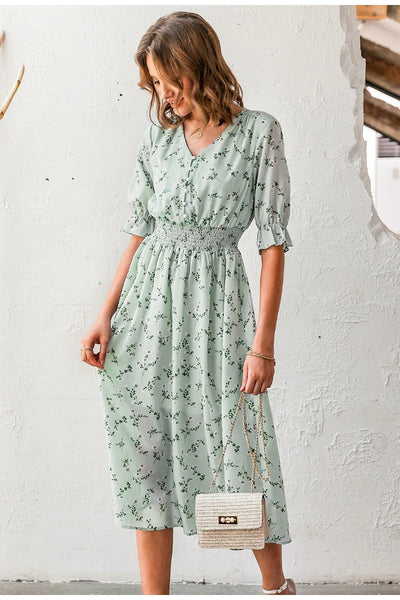 Sukienka Midi W Stylu Vintage