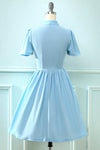 Niebieska Sukienka Vintage Z Lat 50