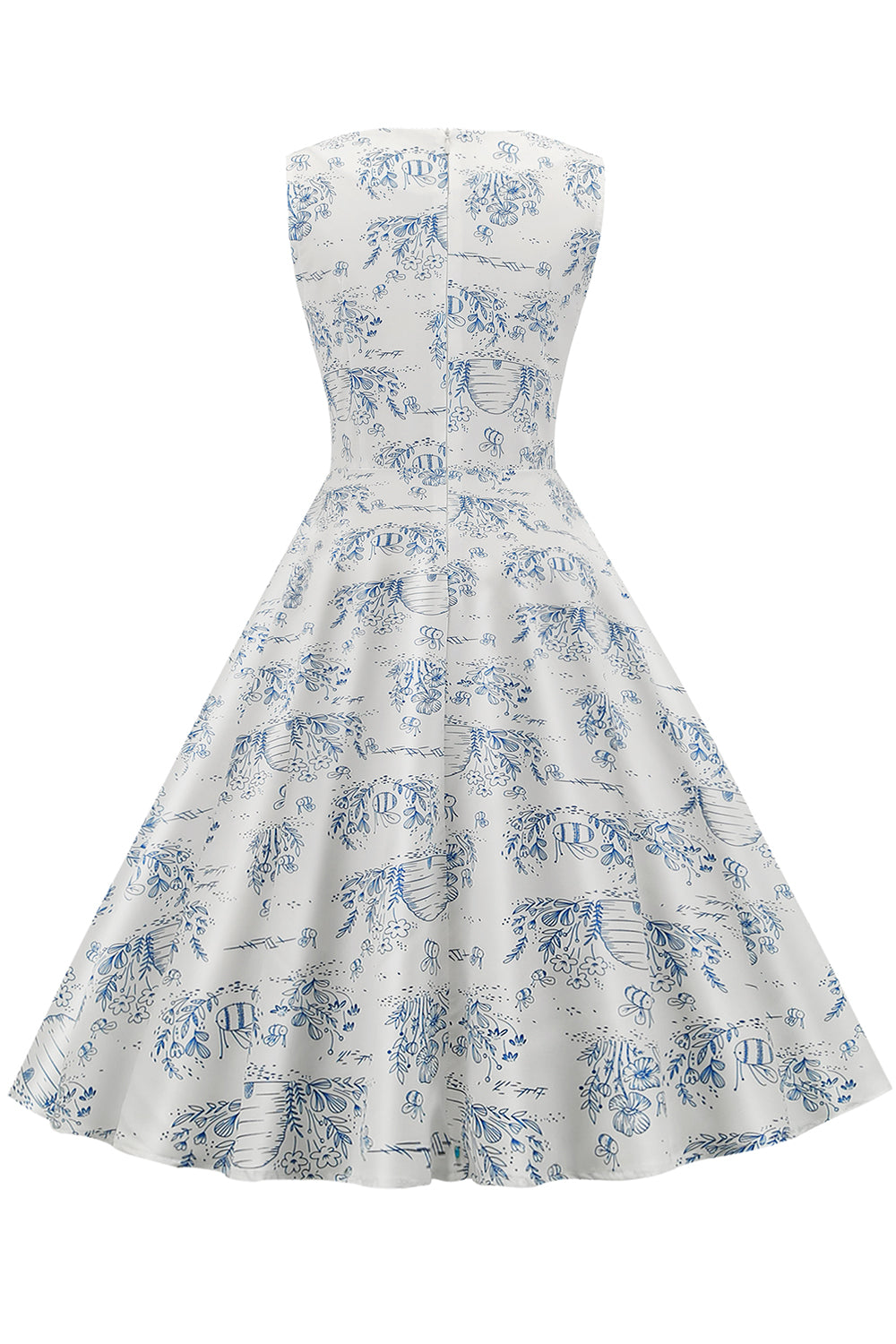 Sukienka W Kwiatowy Wzór Z Lat 50. XX Wieku