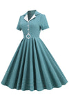 Sukienka W Kratę Z Paskiem W Stylu Vintage Z Lat 50
