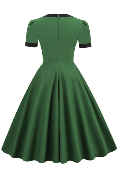 Zielona Sukienka Vintage Z Kokardką Z Lat 50