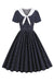 Czarno-Biała Sukienka Vintage W Kropki Z Muszką