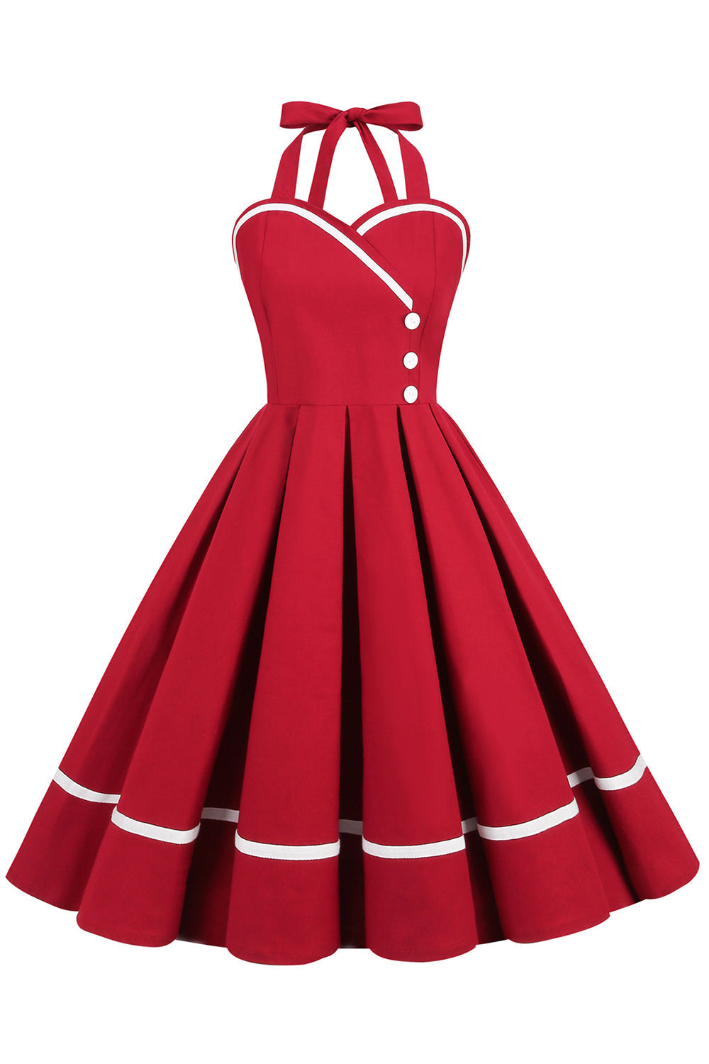 Sukienka Pin-Up Vintage Z Dekoltem W Szpic I Dekoltem W Szpic Z Lat 50