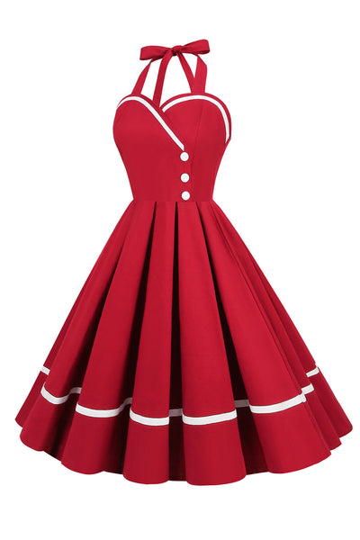 Sukienka Pin-Up Vintage Z Dekoltem W Szpic I Dekoltem W Szpic Z Lat 50