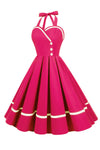 Sukienka Pin-Up Vintage Z Dekoltem W Szpic I Dekoltem W Szpic Z Lat 50