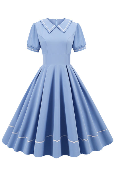 Sukienka W Stylu Vintage Z Krótkimi Rękawami
