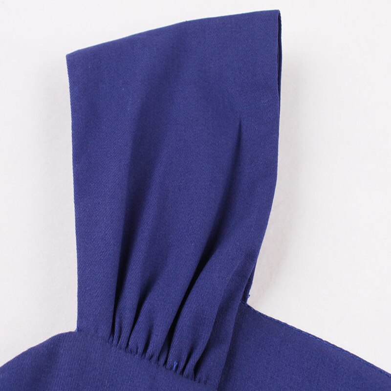 Sukienka Vintage Z Wąską Talią, Niebieska