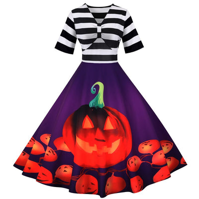 Halloweenowa Marynarska Sukienka Rockabilly