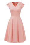 Różowa Sukienka Vintage Z Dekoltem W Serce