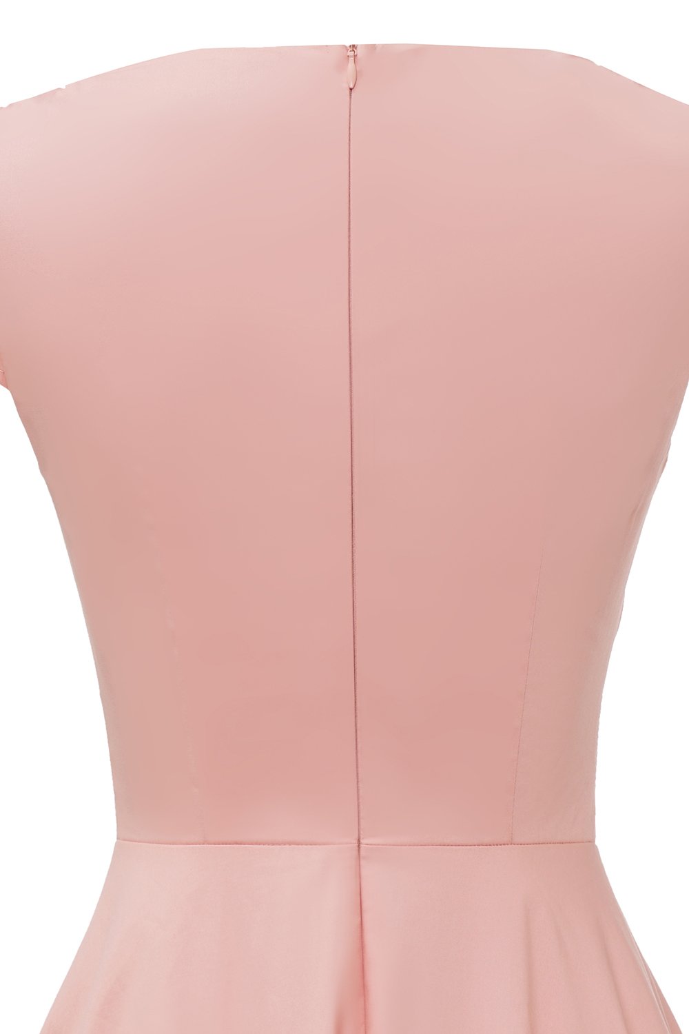 Różowa Sukienka Vintage Z Dekoltem W Serce