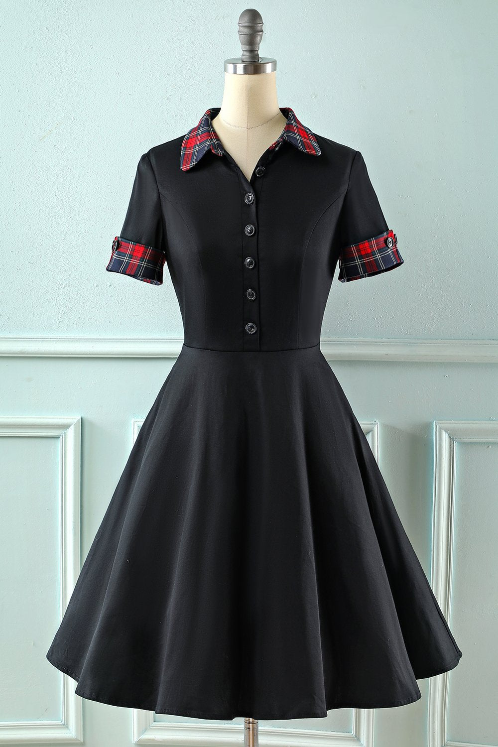 Sukienka Z Kołnierzykiem W Stylu Vintage