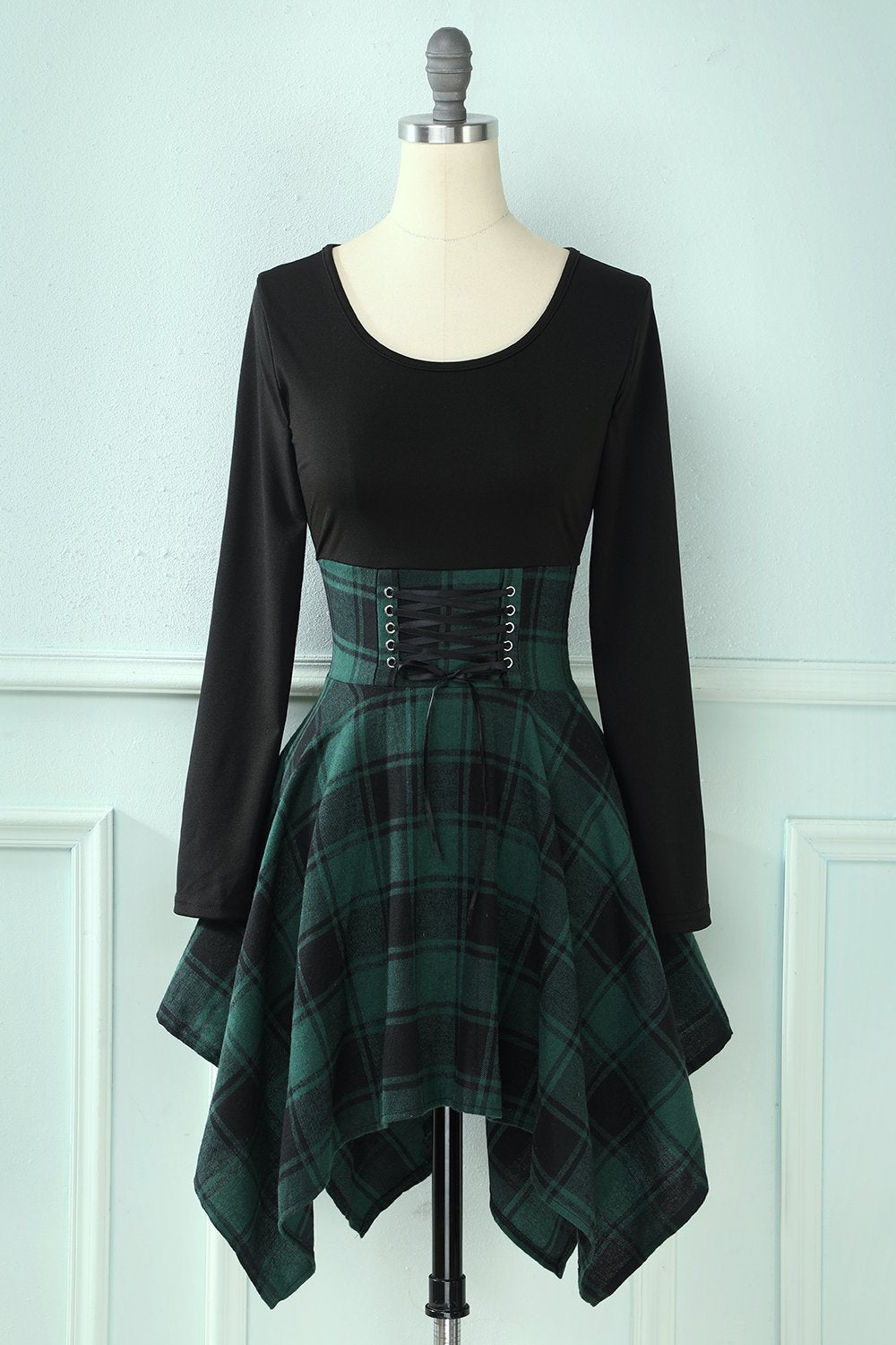 Patchworkowa Sukienka Vintage W Kratę