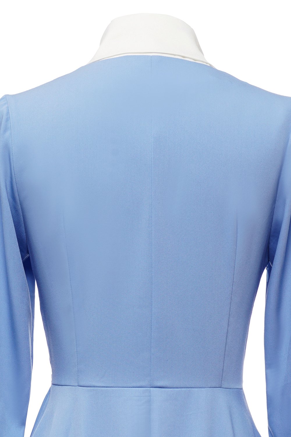 Niebieska Trapezowa Sukienka Vintage Z Muszką