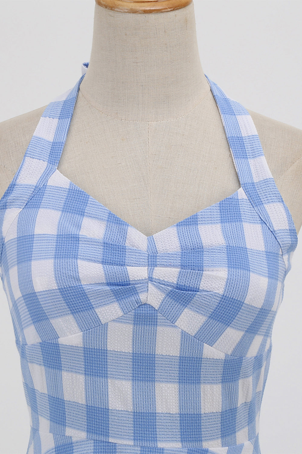 Kobiety Plaid Backless Sukienka Retro