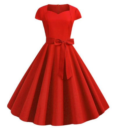 Czerwona Sukienka Vintage Z Lat 50