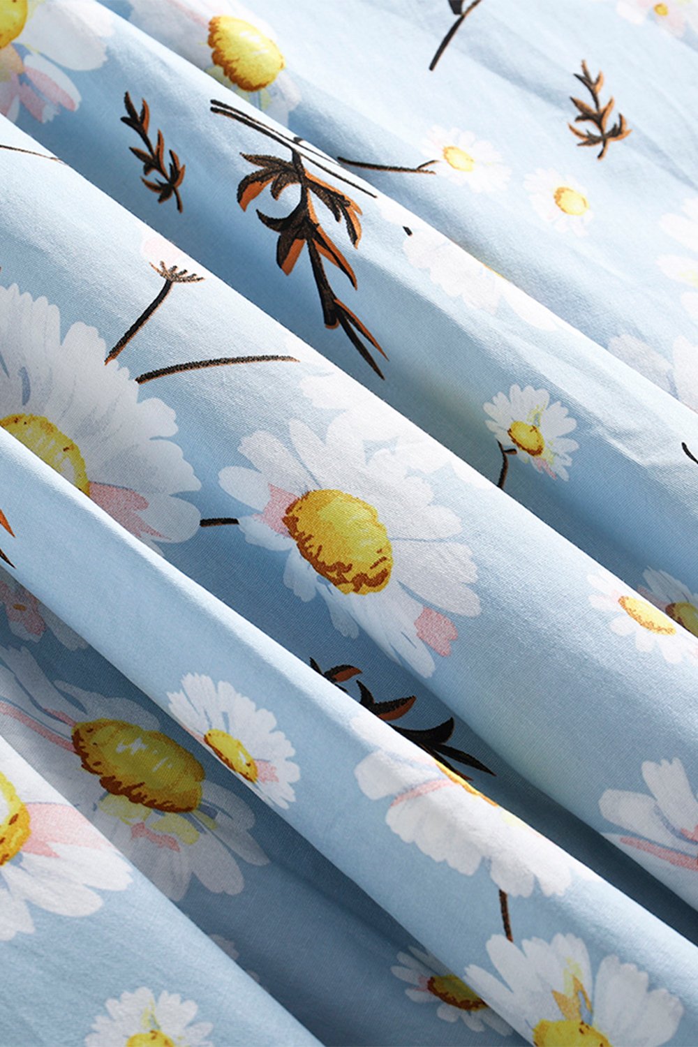 Letnia Sukienka Z Niebieskim Nadrukiem Z Lat 50. XX Wieku