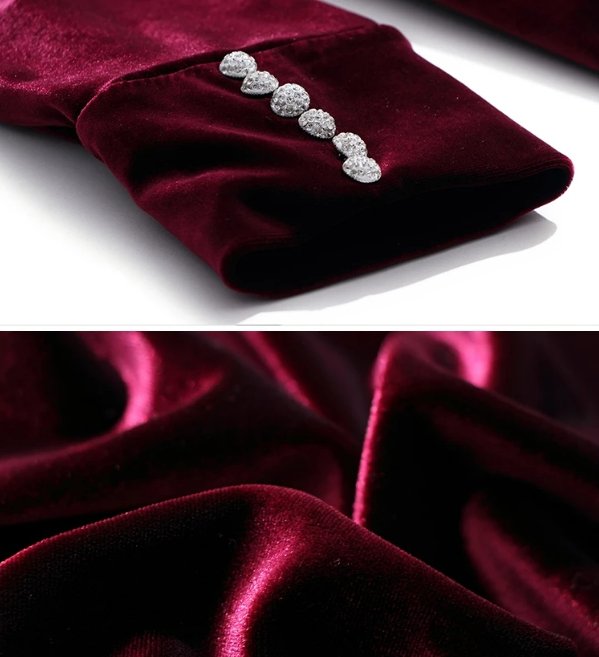 Burgundowa Sukienka Damska Z Lat 40. XX Wieku