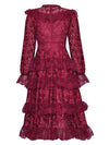 Burgundowa Sukienka Dla Gościa Weselnego W Stylu Vintage