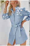 Jasnoniebieska Mini Sukienka W Stylu Vintage