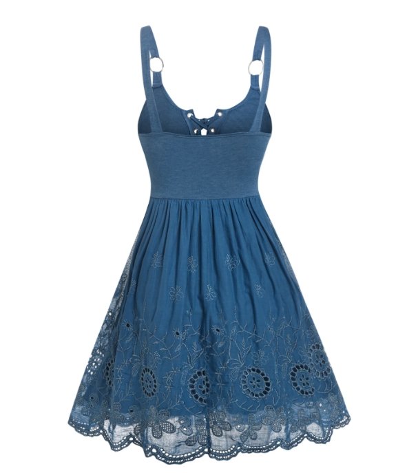 Niebieska Sukienka Amerykańska Z Lat 50