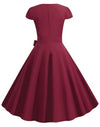 Burgundowa Amerykańska Sukienka Z Lat 50