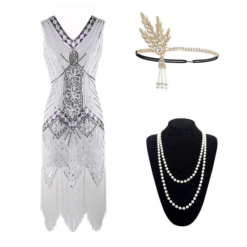 Biała Sukienka Gatsby Z Lat 20. XX Wieku