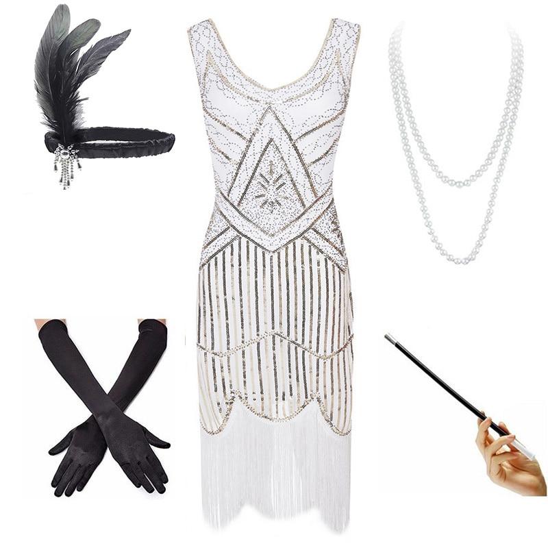 Biała Sukienka Vintage Z Lat 20. XX Wieku