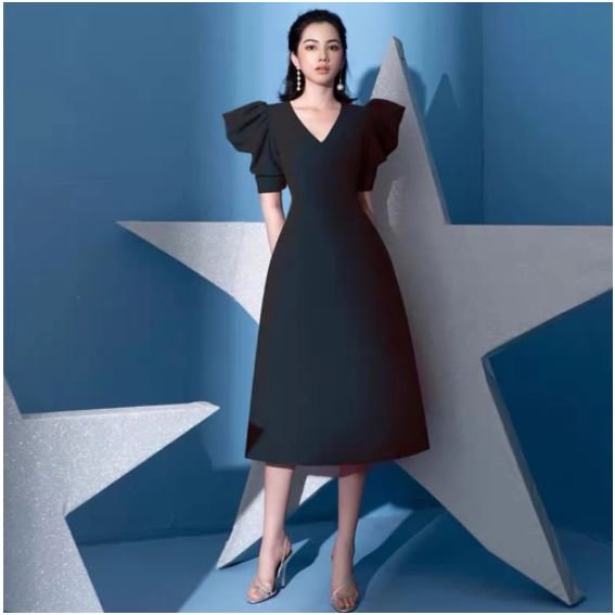 Sukienka Z Lat 40., 45, Czarna