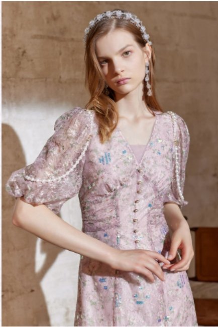 Klasyczna Różowa Sukienka Z Lat 40. I 50. XX Wieku