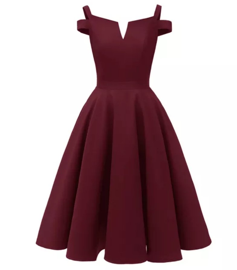 Sukienka Pin-Up Z Lat 50  Bordeaux