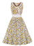 Sukienka Pin-Up Z Lat 50  Żółte Kwiaty