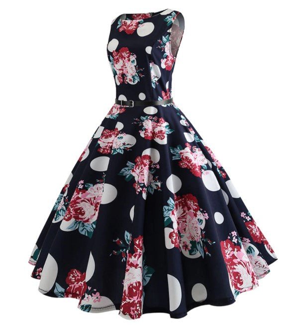 Sukienka Pin-Up Z Lat 50  Morski