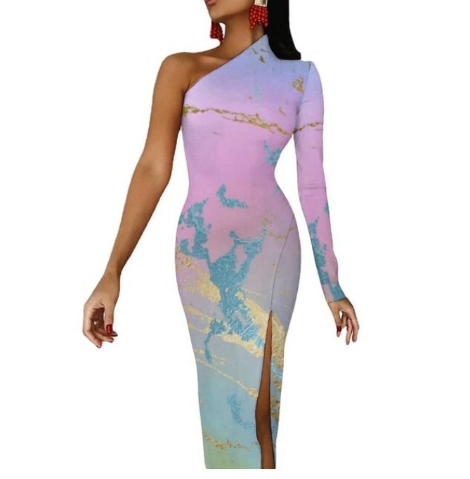 Fioletowa Sukienka Plus Size Z Lat 70