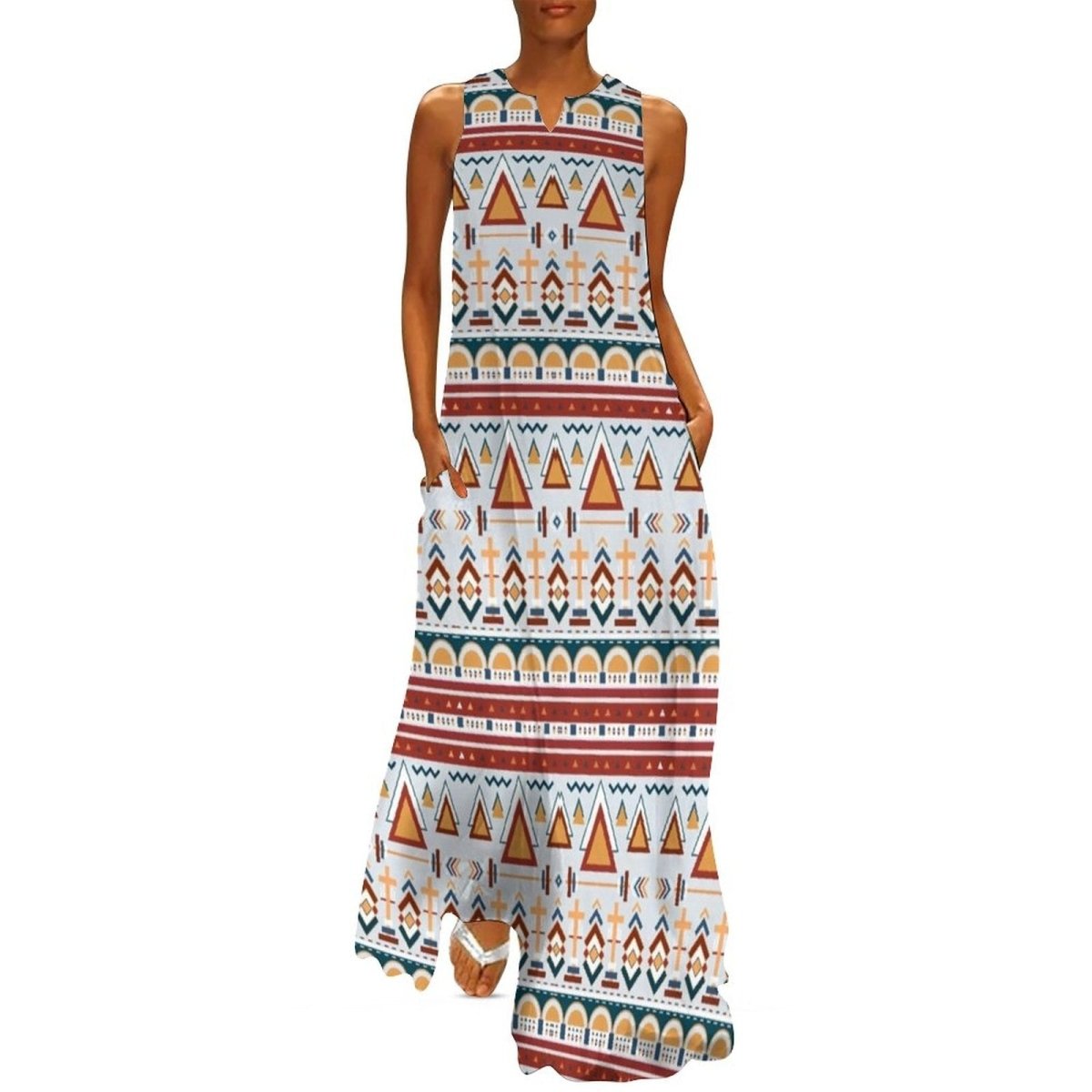 Biała Hipisowska Sukienka Z Lat 70