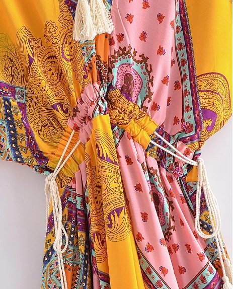 Sukienka Z Krótkim Rękawem Z Lat 70