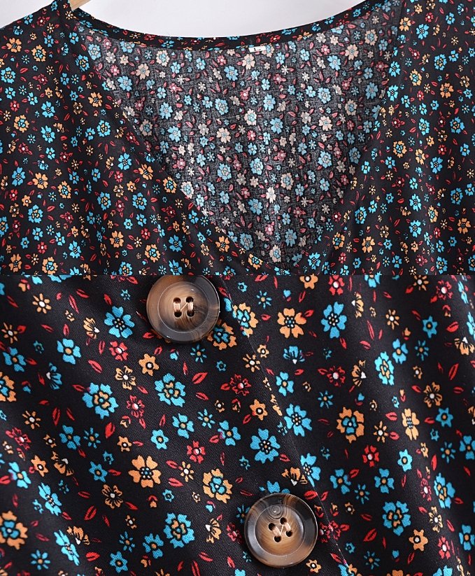 Czarna Sukienka W Kratkę Z Lat 70