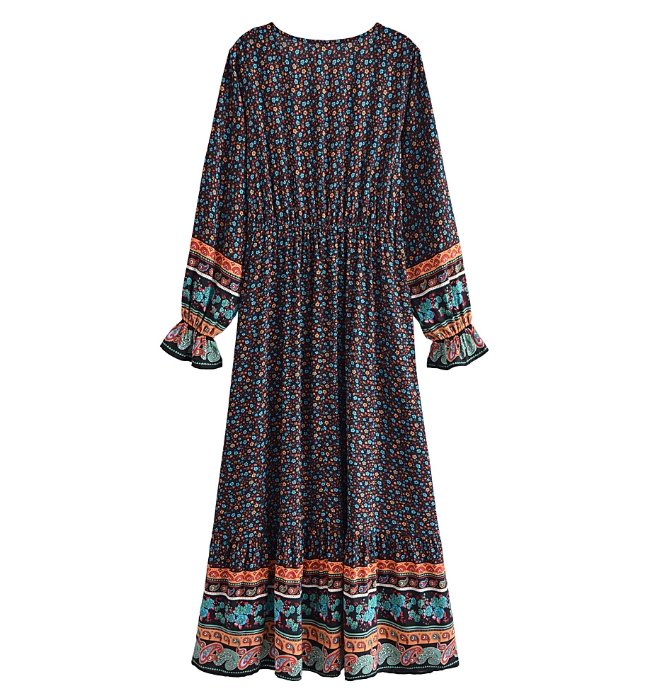 Czarna Sukienka W Kratkę Z Lat 70