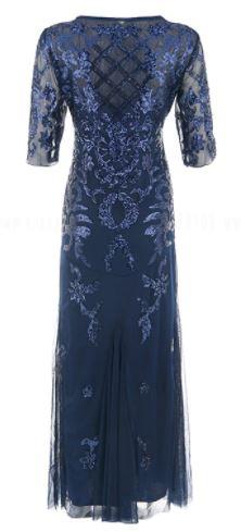 Niebieska Sukienka W Stylu Vintage Z Lat 20