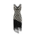Sukienka Plus Size W Stylu Vintage Z Lat 20. Złoto-Czarna
