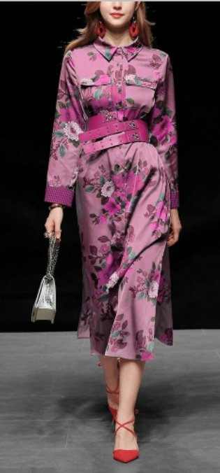 Fioletowa Sukienka Z Dekoltem W Stylu Lat 40