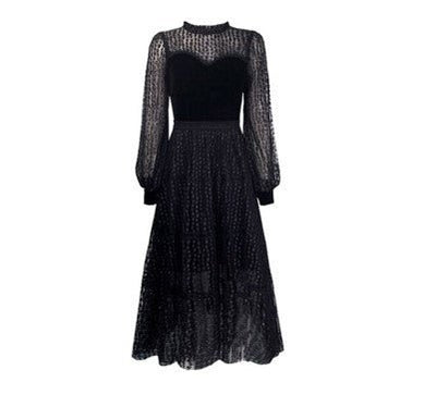 Czarna Koronkowa Sukienka Z Lat 40. Vintage Chic