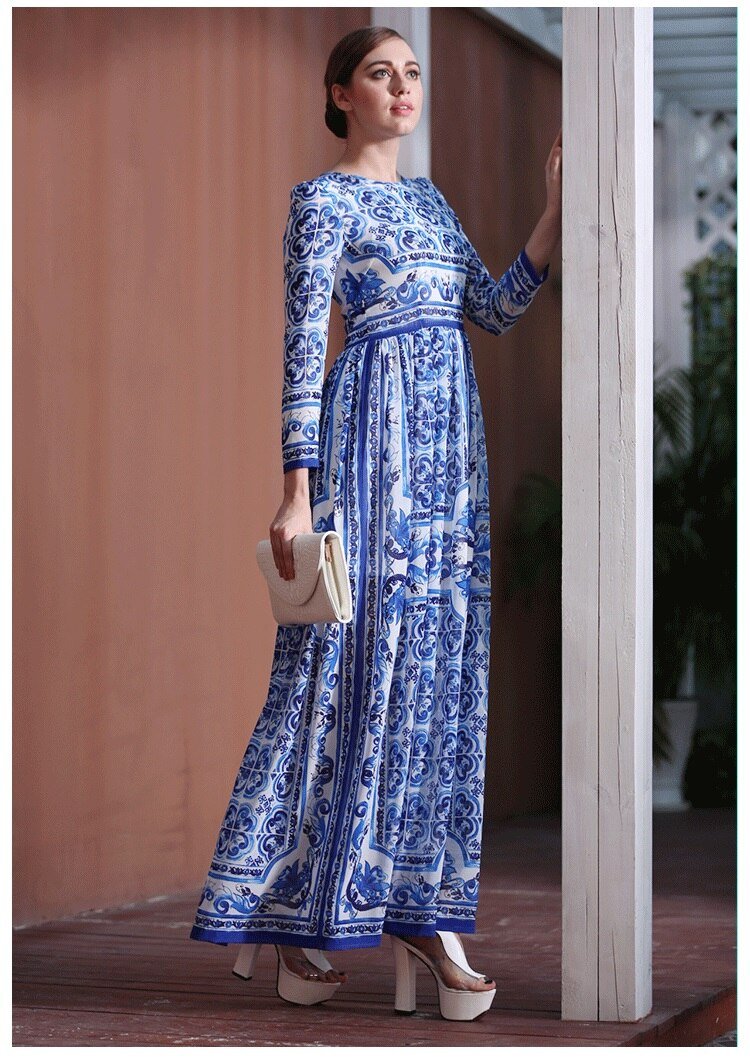 Sukienka Plus Size 40s Niebieska