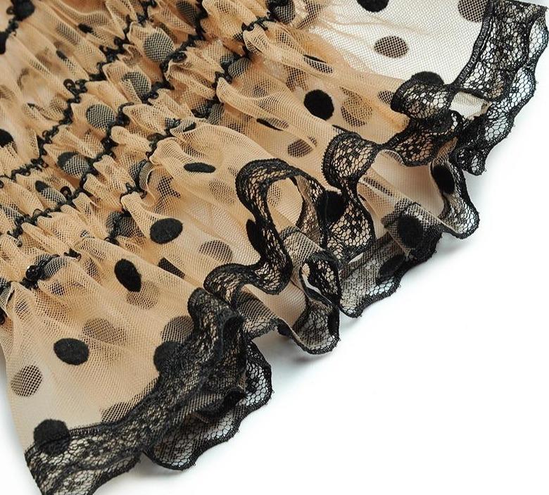 Żółta Sukienka W Kropki Z Lat 40