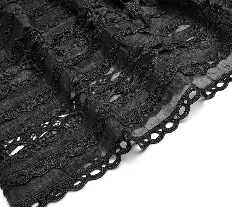 Czarna Ażurowa Sukienka Z Lat 40