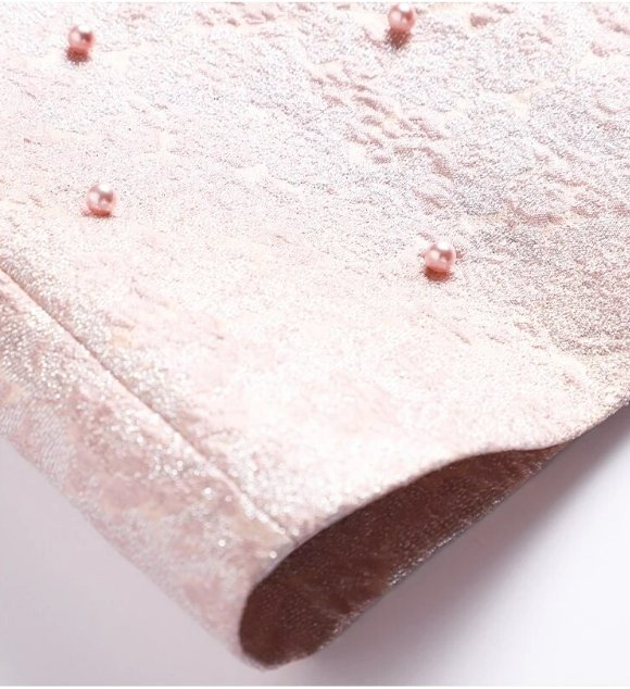 Różowa Sukienka Z Koralikami Z Lat 40