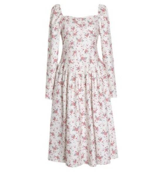 Sukienka Z Lat 40. Różowa Plisowana Spódnica