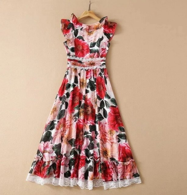 Różowa Sukienka Z Krótkim Rękawem Z Lat 40